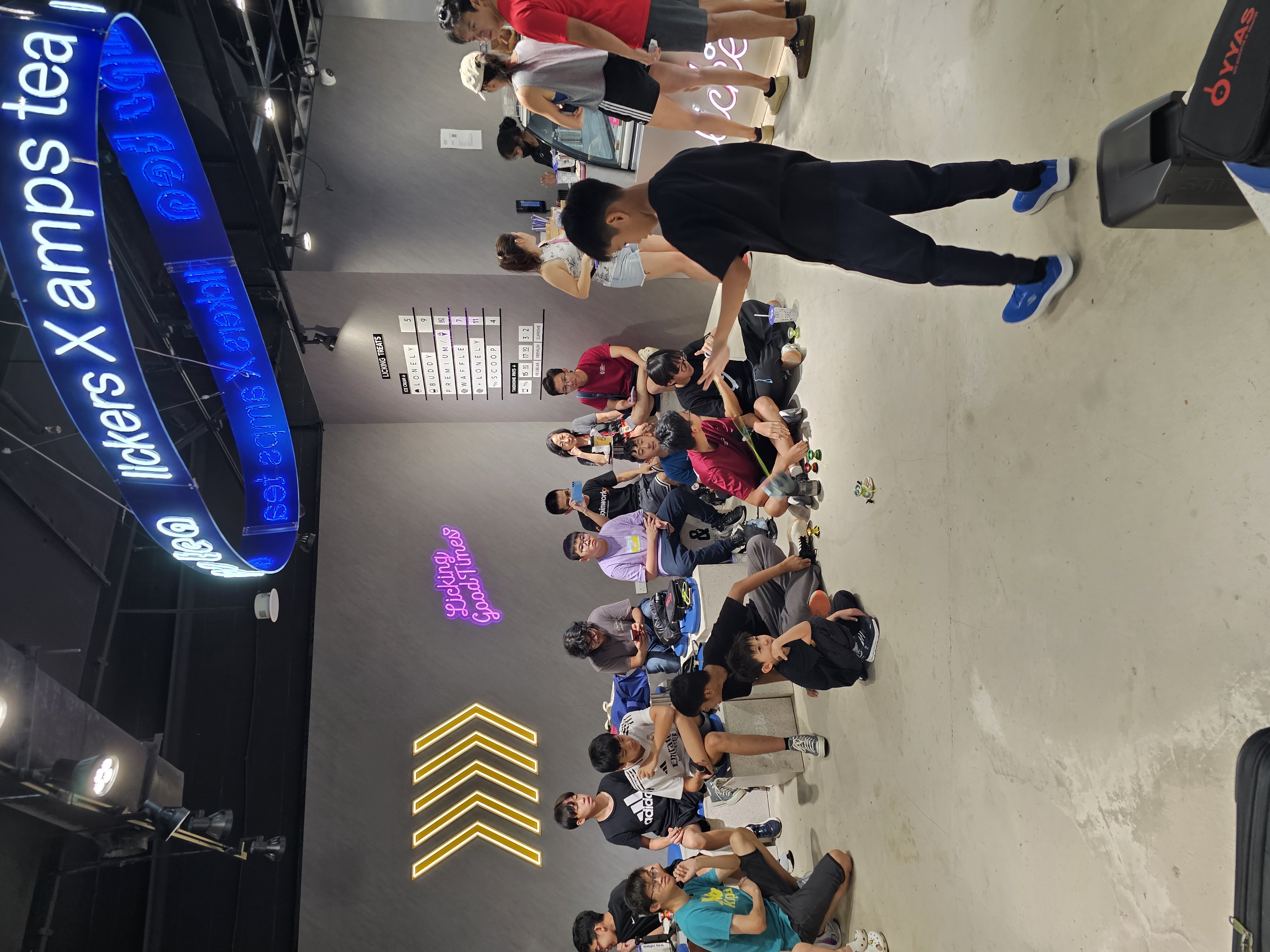 Workshop participants learning yoyo